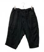 Yohji Yamamoto pour hommeヨウジヤマモト プールオム）の古着「リネンクロップドパンツ」｜ブラック