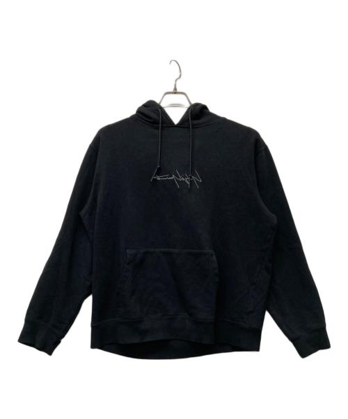 YOHJI YAMAMOTO（ヨウジヤマモト）YOHJI YAMAMOTO (ヨウジヤマモト) New Era (ニューエラ) コラボ反転ロゴパーカー ブラック サイズ:Lの古着・服飾アイテム