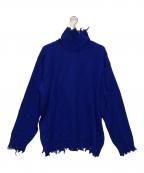 s'yteサイト）の古着「7G BULKY WOOL DAMAGE TURTLE PULLOVER」｜ブルー