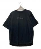 YOHJI YAMAMOTO×New Eraヨウジヤマモト×ニューエラ）の古着「ROUND HEM SHORT SLEEVES TEE」｜ブラック