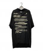Yohji Yamamoto pour hommeヨウジヤマモト プールオム）の古着「SILK SATIN S ALOHA SHIRT」｜ブラック