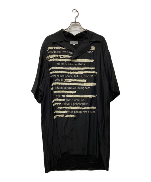 Yohji Yamamoto pour homme（ヨウジヤマモト プールオム）Yohji Yamamoto pour homme (ヨウジヤマモト プールオム) SILK SATIN S ALOHA SHIRT ブラック サイズ:4の古着・服飾アイテム