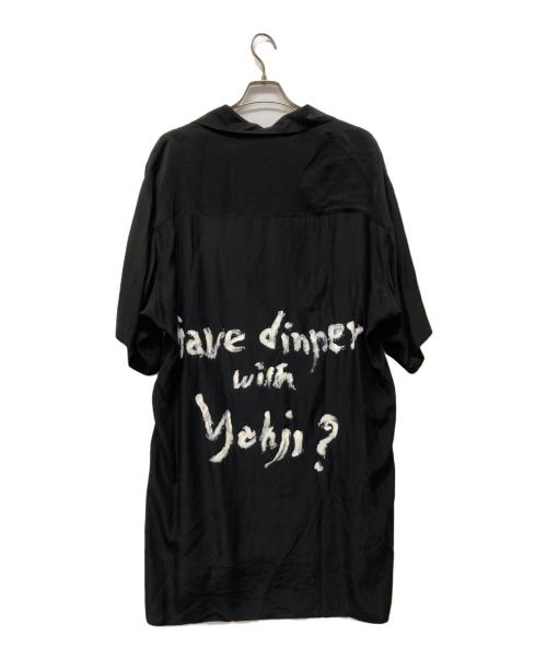 Yohji Yamamoto pour homme（ヨウジヤマモト プールオム）Yohji Yamamoto pour homme (ヨウジヤマモト プールオム) SILK SATIN S ALOHA SHIRT ブラック サイズ:4の古着・服飾アイテム