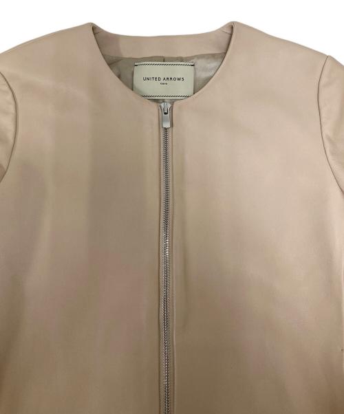 UNITED ARROWS TOKYO（ユナイテッドアローズトウキョウ）UNITED ARROWS TOKYO (ユナイテッドアローズトウキョウ) UBCB シープ レザージャケット ピンク サイズ:38の古着・服飾アイテム