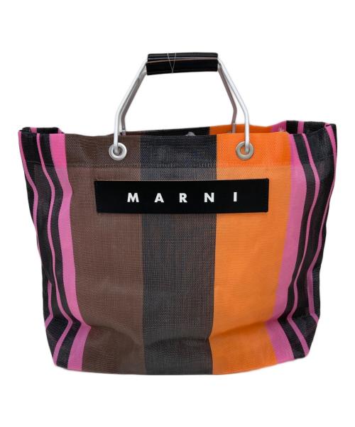 MARNI（マルニ）MARNI (マルニ) マーケットストライプトートバッグ オレンジ×ピンクの古着・服飾アイテム
