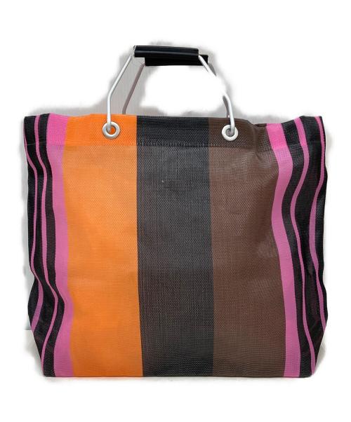 MARNI（マルニ）MARNI (マルニ) マーケットストライプトートバッグ オレンジ×ピンクの古着・服飾アイテム