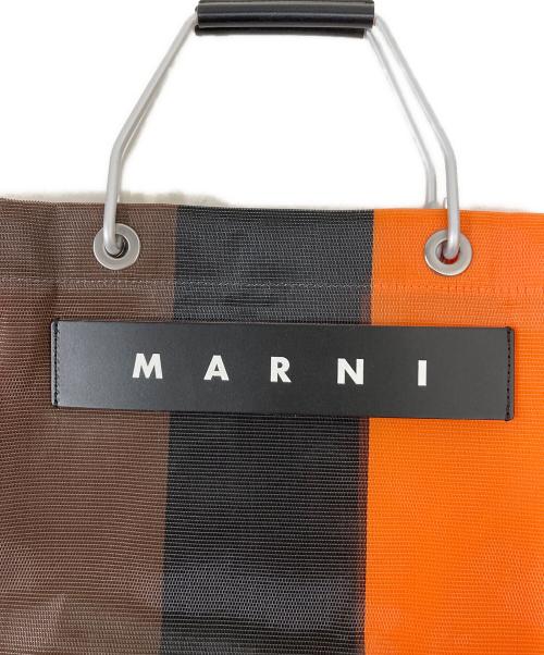 MARNI（マルニ）MARNI (マルニ) マーケットストライプトートバッグ オレンジ×ピンクの古着・服飾アイテム