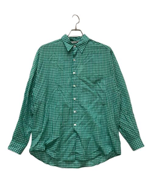 AURALEE（オーラリー）AURALEE (オーラリー) AIRY LIGHT COTTON CHECK BIG SHIRT グリーン サイズ:3の古着・服飾アイテム