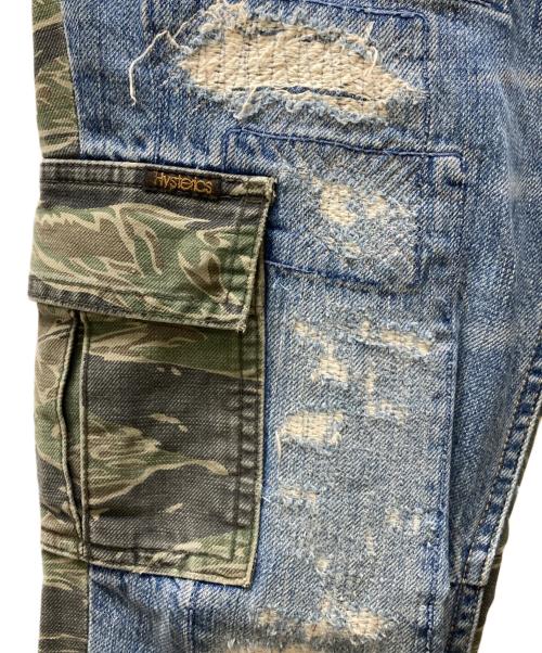 hysterics（ヒステリックス）hysterics (ヒステリックス) ドッキングデニムパンツ カーキ×インディゴ サイズ:Ｓの古着・服飾アイテム