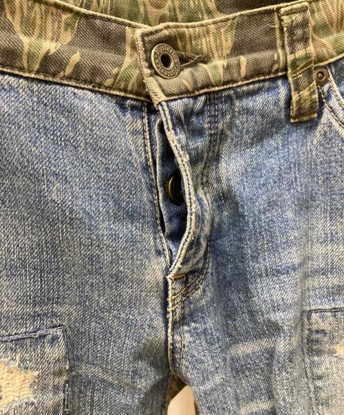 hysterics（ヒステリックス）hysterics (ヒステリックス) ドッキングデニムパンツ カーキ×インディゴ サイズ:Ｓの古着・服飾アイテム