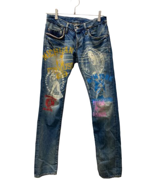 Hysteric Glamour（ヒステリックグラマー）Hysteric Glamour (ヒステリックグラマー) スタッズデニムパンツ インディゴ サイズ:XXSの古着・服飾アイテム