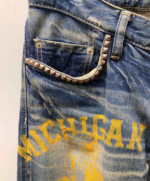 Hysteric Glamour（ヒステリックグラマー）Hysteric Glamour (ヒステリックグラマー) スタッズデニムパンツ インディゴ サイズ:XXSの古着・服飾アイテム