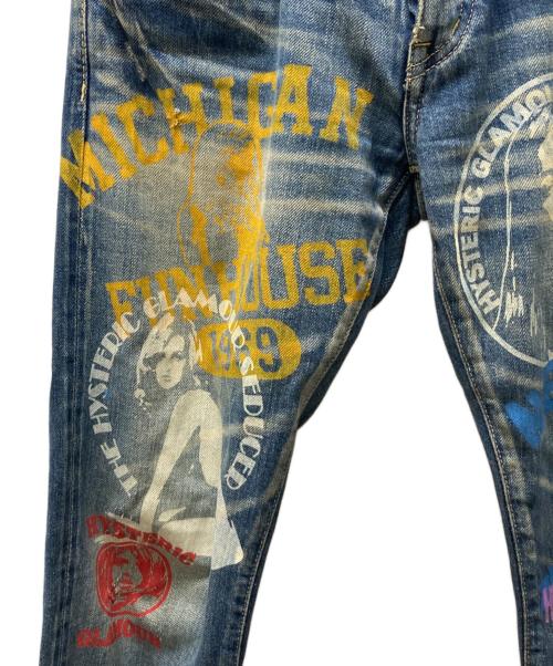 Hysteric Glamour（ヒステリックグラマー）Hysteric Glamour (ヒステリックグラマー) スタッズデニムパンツ インディゴ サイズ:XXSの古着・服飾アイテム