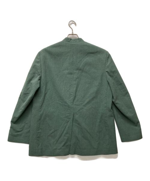 seya.（セヤ）seya. (セヤ) ウールシルクコットンノーカラージャケット グリーン サイズ:Lの古着・服飾アイテム