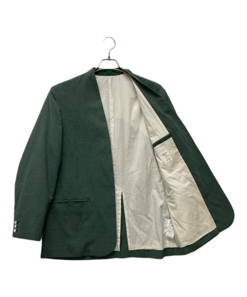 seya.（セヤ）seya. (セヤ) ウールシルクコットンノーカラージャケット グリーン サイズ:Lの古着・服飾アイテム