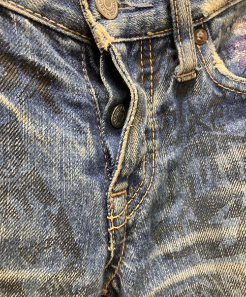 Hysteric Glamour（ヒステリックグラマー）Hysteric Glamour (ヒステリックグラマー) ペイントデニムパンツ インディゴ サイズ:ＸＳの古着・服飾アイテム