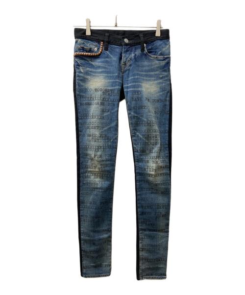 Hysteric Glamour（ヒステリックグラマー）Hysteric Glamour (ヒステリックグラマー) 切替スタッズデニムパンツ インディゴ サイズ:XXSの古着・服飾アイテム