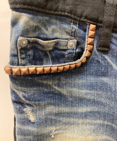 Hysteric Glamour（ヒステリックグラマー）Hysteric Glamour (ヒステリックグラマー) 切替スタッズデニムパンツ インディゴ サイズ:XXSの古着・服飾アイテム