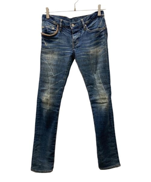 Hysteric Glamour（ヒステリックグラマー）Hysteric Glamour (ヒステリックグラマー) スタッズデニムパンツ インディゴ サイズ:ＸＳの古着・服飾アイテム
