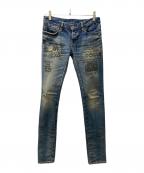 Hysteric Glamourヒステリックグラマー）の古着「スタッズデニムパンツ」｜インディゴ