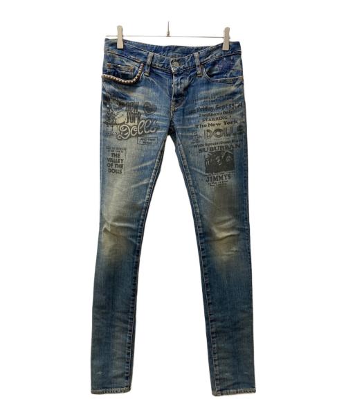 Hysteric Glamour（ヒステリックグラマー）Hysteric Glamour (ヒステリックグラマー) スタッズデニムパンツ インディゴ サイズ:ＸＳの古着・服飾アイテム