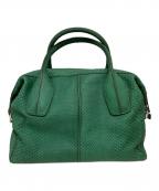 TOD'Sトッズ）の古着「パイソンDスタイリング2WAYバッグ」｜グリーン