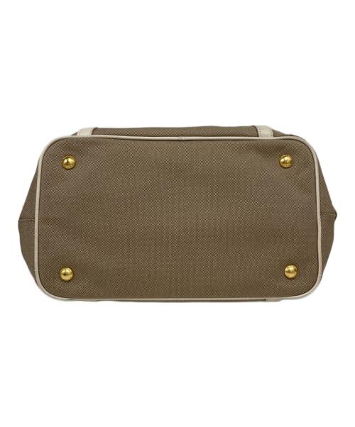 PRADA（プラダ）PRADA (プラダ) ロゴジャガード2WAYハンドバッグ ベージュの古着・服飾アイテム