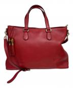 GUCCIグッチ）の古着「2WAYレザートートバッグ」｜レッド