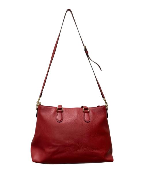 GUCCI（グッチ）GUCCI (グッチ) 2WAYレザートートバッグ レッドの古着・服飾アイテム