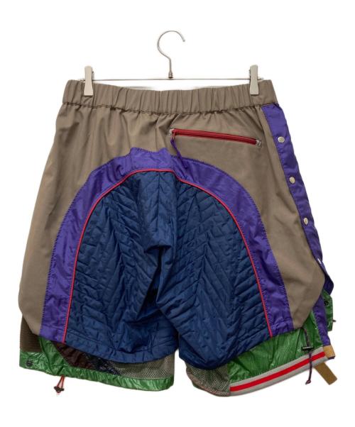 KOLOR（カラー）KOLOR (カラー) 切替デザインショートパンツ ブラウン サイズ:3の古着・服飾アイテム