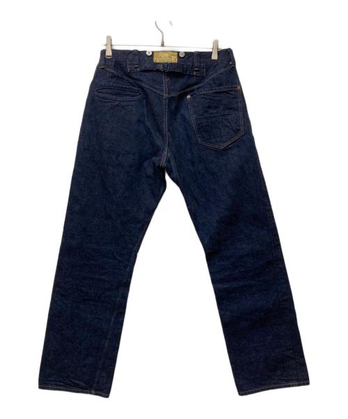 WAREHOUSE（ウエアハウス）WAREHOUSE (ウエアハウス) JEANSFACTORY (ジーンズファクトリー) Berberjin 藤原 裕 JOHN MUNG DENIM PANTS インディゴ サイズ:SIZE 81cm (W32) 実寸W40cmL74cmの古着・服飾アイテム