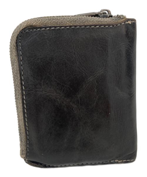 RRL（ダブルアールエル）RRL (ダブルアールエル) ダブルファスナー ヴィンテージ加工 レザーウォレット ブラックの古着・服飾アイテム