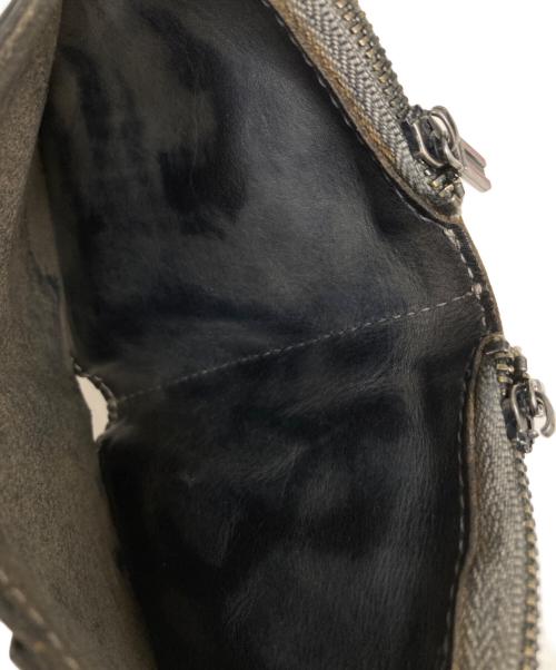 RRL（ダブルアールエル）RRL (ダブルアールエル) ダブルファスナー ヴィンテージ加工 レザーウォレット ブラックの古着・服飾アイテム