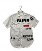 BURBERRYバーバリー）の古着「Horseferry Print Cotton Oversized Shirt」｜ホワイト