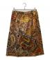 中古・古着 LEONARD FASHION (レオナールファッション) ウールシルク総柄ノーカラージャケットスカートセットアップ ブラウン サイズ:L：10000円