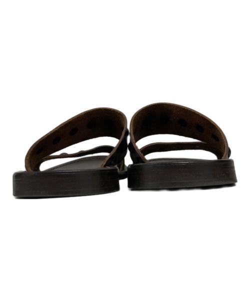 IL BISONTE（イル ビゾンテ）IL BISONTE (イル ビゾンテ) レザースタッズサンダル ブラウン サイズ:25cmの古着・服飾アイテム