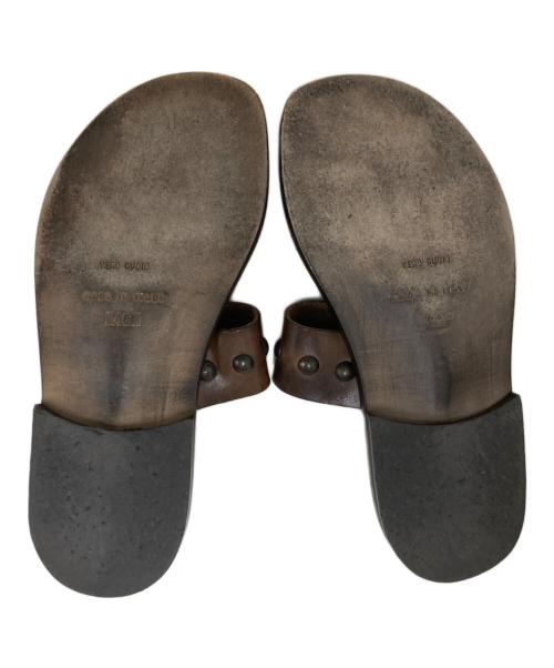 IL BISONTE（イル ビゾンテ）IL BISONTE (イル ビゾンテ) レザースタッズサンダル ブラウン サイズ:25cmの古着・服飾アイテム