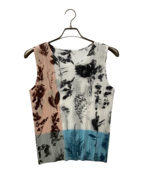 PLEATS PLEASE（プリーツプリーズ）PLEATS PLEASE (プリーツプリーズ) 総柄ノースリーブブラウス マルチカラー サイズ:FREEの古着・服飾アイテム