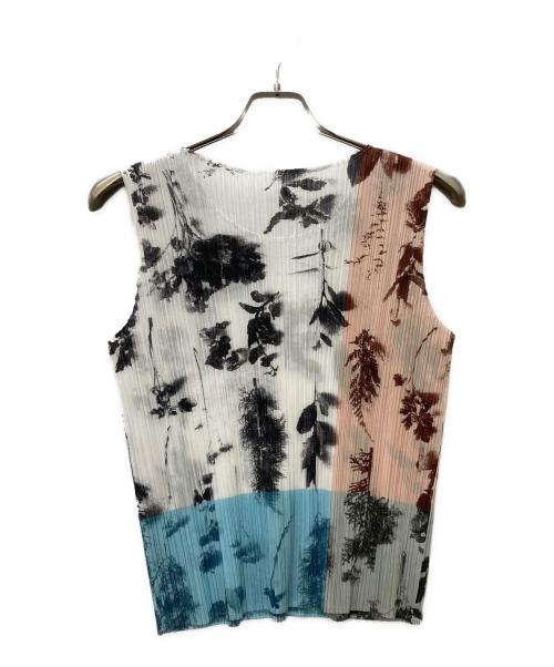 PLEATS PLEASE（プリーツプリーズ）PLEATS PLEASE (プリーツプリーズ) 総柄ノースリーブブラウス マルチカラー サイズ:FREEの古着・服飾アイテム