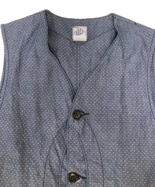POST O'ALLS（ポストオーバーオールズ）POST O'ALLS (ポストオーバーオールズ) ロイヤルトラベラーベスト ブルー サイズ:Ｓの古着・服飾アイテム