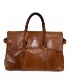 sotソット）の古着「プエブロレザー フラップ ブリーフトートバッグ」｜ブラウン