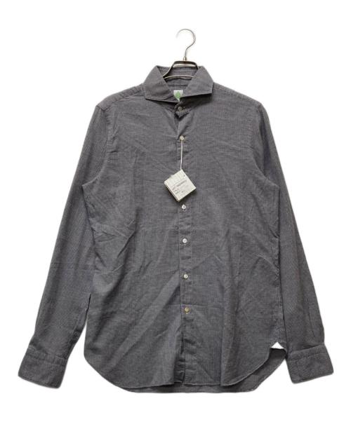 finamore（フィナモレ）Finamore (フィナモレ) コットンチェックシャツ グレー サイズ:SIZE Lの古着・服飾アイテム