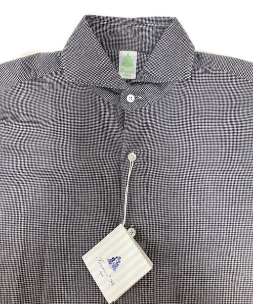 finamore（フィナモレ）Finamore (フィナモレ) コットンチェックシャツ グレー サイズ:SIZE Lの古着・服飾アイテム