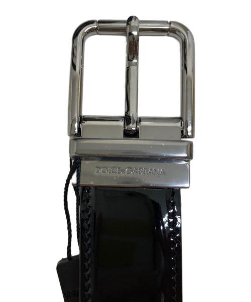 DOLCE & GABBANA（ドルチェ＆ガッバーナ）DOLCE & GABBANA (ドルチェ＆ガッバーナ) エナメルベルト ブラック サイズ:90cm 未使用品の古着・服飾アイテム