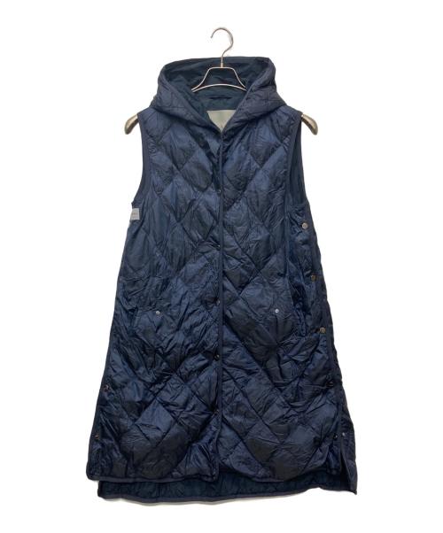 MaxMara（マックスマーラ）MaxMara (マックスマーラ) The Cube キルティング フーディ ロングダウンジレ ネイビー サイズ:J38の古着・服飾アイテム