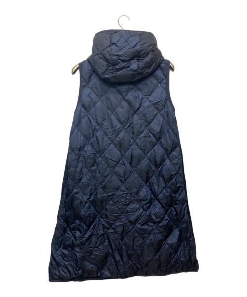 MaxMara（マックスマーラ）MaxMara (マックスマーラ) The Cube キルティング フーディ ロングダウンジレ ネイビー サイズ:J38の古着・服飾アイテム