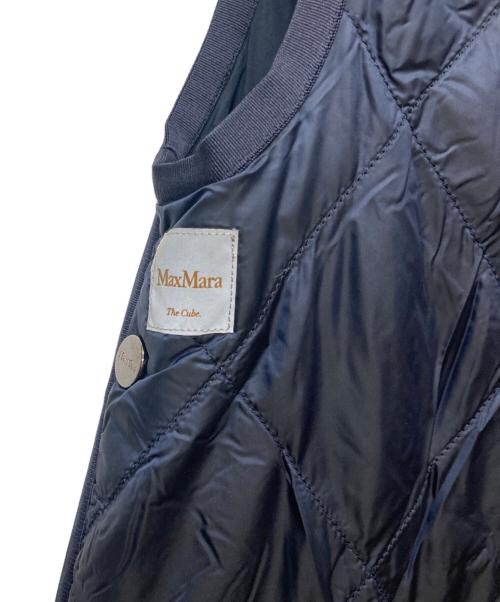 MaxMara（マックスマーラ）MaxMara (マックスマーラ) The Cube キルティング フーディ ロングダウンジレ ネイビー サイズ:J38の古着・服飾アイテム