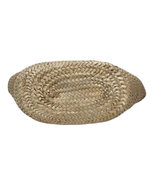 PRADA（プラダ）PRADA (プラダ) トライアングルロゴカゴバッグ ベージュ×ホワイトの古着・服飾アイテム