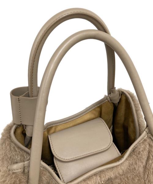 MaxMara（マックスマーラ）MaxMara (マックスマーラ) テディベア ファー×レザー 2WAYハンドバッグ ブラウンの古着・服飾アイテム