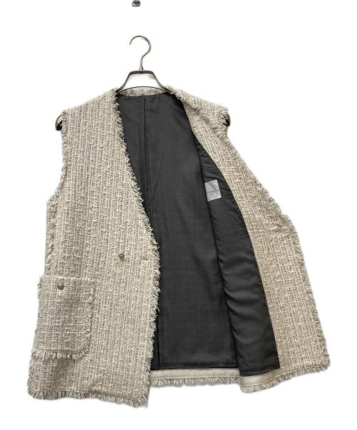 K.T KIYOKO TAKASE（ケーティー キヨコタカセ）K.T KIYOKO TAKASE (ケーティー キヨコタカセ) サマーツイード ジレ ホワイト サイズ:9の古着・服飾アイテム